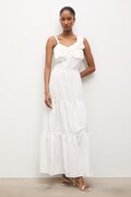 Answear.LAB sukienka kolor biały maxi rozkloszowana