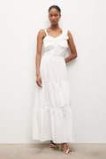 Answear.LAB sukienka kolor biały maxi rozkloszowana