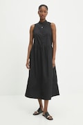 Answear Lab rochie din bumbac culoarea negru, midi, evazată