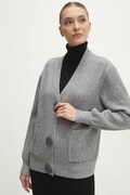 Kardigán Answear.LAB dámsky, šedá farba, teplý
