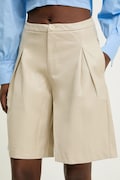 Answear Lab pantaloni scurti femei, culoarea bej, neted, high waist