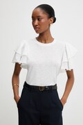 Lanena kratka majica Answear.LAB ženska, bela barva