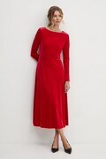 Answear Lab rochie culoarea rosu, midi, evazată