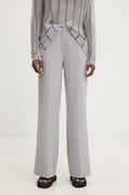 Answear.LAB spodnie damskie kolor szary proste high waist