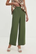 Answear Lab pantaloni din in culoarea verde, drept, high waist