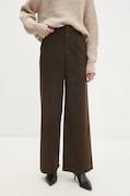 Answear Lab pantaloni femei, culoarea maro, drept, high waist