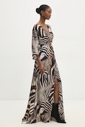 Answear Lab rochie culoarea maro, maxi, evazată