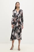 Answear Lab rochie culoarea maro, midi, evazată