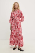 Answear Lab rochie din in culoarea rosu, maxi, evazată