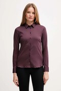 Mos Mosh camasa din bumbac culoarea negru, cu guler clasic, regular