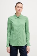 Mos Mosh koszula damska kolor zielony regular z kołnierzykiem klasycznym 144070