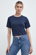 Silvian Heach tricou din bumbac femei, culoarea albastru marin