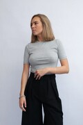 Muuv T-shirt damski z bawełną BASIC szary