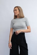 Muuv T-shirt damski z bawełną BASIC szary