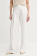 Silvian Heach pantaloni NIEVA culoarea alb, drept, high waist, GPP25374PA