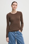 Vlnený sveter Mos Mosh hnedá farba, 168080