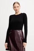 Mos Mosh sweter wełniany damski kolor czarny lekki 168080