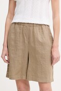 Mos Mosh szorty damskie lniane beżowe high waist 168480