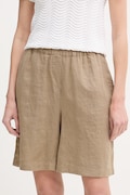 Mos Mosh szorty damskie lniane beżowe high waist 168480