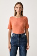 Marc O'Polo T-shirt damski bawełniany pomarańczowy 5000014114