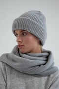 Muuv czapka damska z wełny merino szara