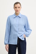 Silvian Heach camicia con lino FARIN colore blu GPP26261CA