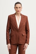 Silvian Heach marynarka jednorzędowa damska lniana PILLIK brązowa GPP26062GC