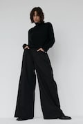 Muuv spodnie straight damskie czarne high waist