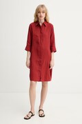 Marc O'Polo sukienka koszulowa lniana czerwona gładka 5000014022