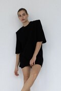 Muuv. sukienka letnia z bawełną UFF czarna gładka