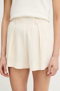 Silvian Heach szorty POYUT damskie kolor beżowy gładkie high waist GPP26247SH