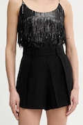 Silvian Heach szorty POYUT damskie kolor czarny gładkie high waist GPP26247SH