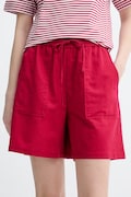 Marc O'Polo szorty damskie z lnem czerwone high waist 5000010127