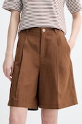 Marc O'Polo pantaloncini da donna con lino marrone high waist