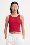 Marc O'Polo crop top dámsky bavlnený s elastanom červený 5000010006