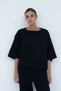Muuv tricou pentru femei din bumbac MOAI negru