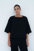 Muuv tricou pentru femei din bumbac MOAI negru