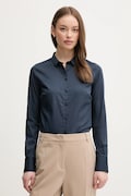 Mos Mosh camasa femei, culoarea negru, cu guler clasic, slim