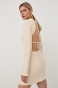 Herskind sukienka kolor beżowy mini dopasowana