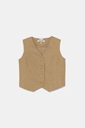 Detská ľanová vesta Twinset béžová farba, 251GJ2402