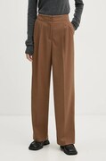 2NDDAY spodnie Carter damskie kolor brązowy proste high waist 2245161120