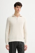 Marc O'Polo sweter z dodatkiem wełny męski kolor beżowy z półgolfem 531516060370