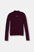 Twinset longsleeve dziecięcy kolor bordowy z półgolfem 252GJ3042
