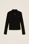 Twinset longsleeve dziecięcy kolor czarny z półgolfem 252GJ3042