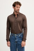 Mos Mosh koszula bawełniana MARCO męska kolor brązowy regular z kołnierzykiem button-down 500940