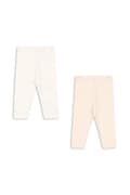 Fanga Fontana legginsy bawełniane niemowlęce FIO STRIPE 2 PACK PANTS OCS 2-pack kolor beżowy gładkie FA100036