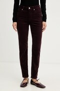 Marc O'Polo spodnie damskie kolor bordowy dopasowane high waist 511096811111