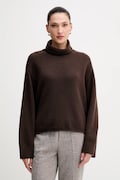 Marc O'Polo sweter z dodatkiem wełny kolor brązowy z golfem 510609060267