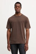 Mos Mosh t-shirt bawełniany męski kolor brązowy gładki 507190