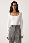 Silvian Heach body damskie z bawełną JORIX białe GPA26538BD
